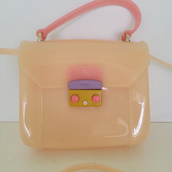 Furla Candy Bon Bon Mini Crossbody Shoulder Bag In Peachy Nude Jelly Small - Picture 12 of 12